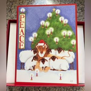 Caspari boxed Christmas cards. 16 cards and envelopes. 5x7 size